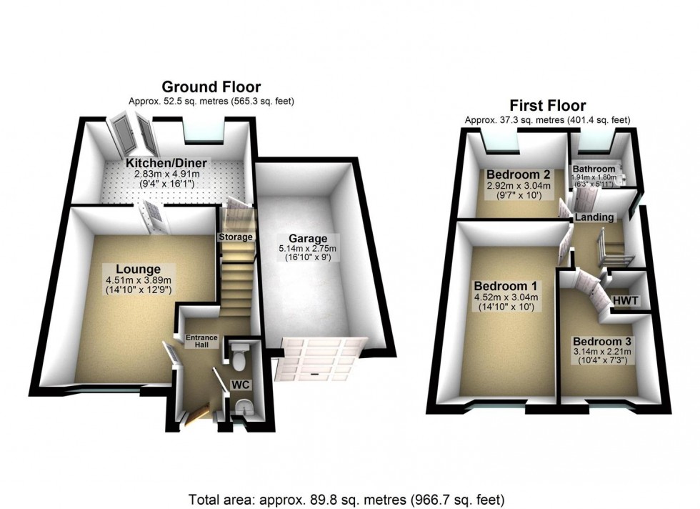 Floorplan for Oak Way, Staynor Hall, Selby