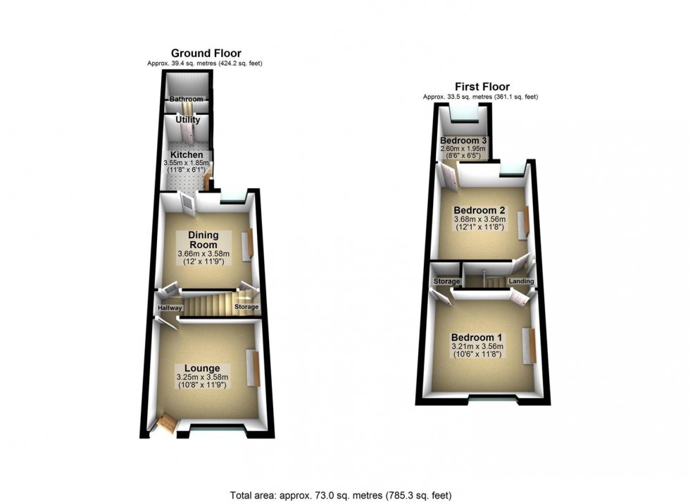 Floorplan for Upper Kenyon Street, Thorne